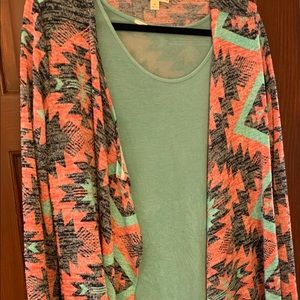 Aztec print sweater with matching shirt